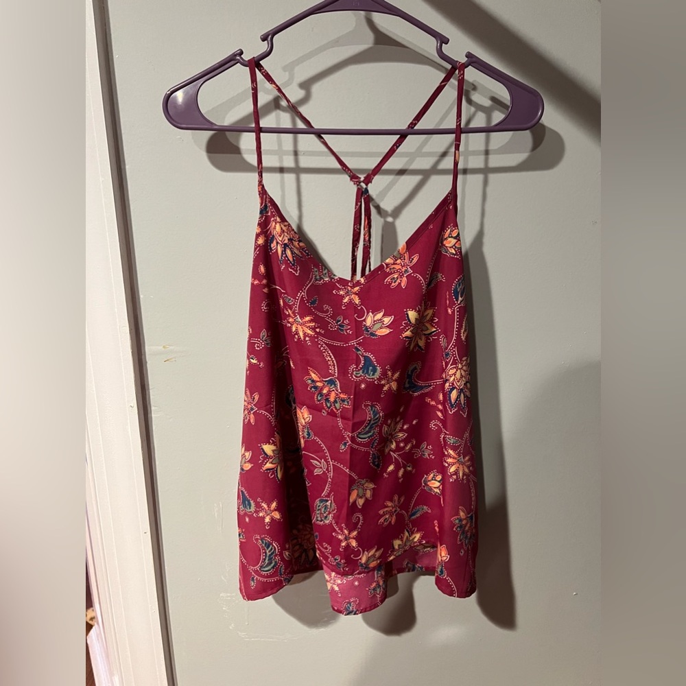 Floral pink tank top blouse from Hollister